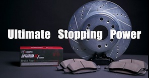 R1 Concepts eLINE Series Front Rear Brake Rotors Drilled and Slotted Silver with Optimum OEp Pads and Hardware Kit Compatible For 2006-2021 Chrysler Aspen, Dodge Durango, Ram 1500, Ram 1500