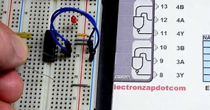 Quick 7400 74HC00 Quad 2 input NAND logic gate integrated circuit IC demonstration by electronzap