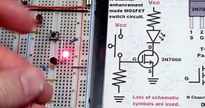 Quick 2N7000 N channel enhancement mode MOSFET switch circuit by electronzap