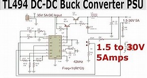 TL494 DC-DC Buck Converter Adjustable Power Supply (1.5-30V, 5A)