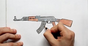 Как нарисовать Автомат Калашникова AK 47(Ehedov Elnur) How to Draw a Kalashnikov AK-47