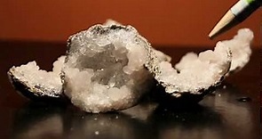 Breaking Open a Geode to Find Quartz Crystals