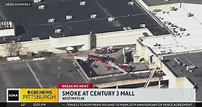Smoke emerges from Century III Mall in West Mifflin
