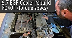 Ford F550 6.7 Power Stroke EGR cooler core replacement P0401 (Complete job) no broken bolts!