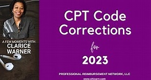 CPT Code Corrections for 2023 That You Need to Know