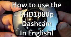 FHD1080p Chinese Dashcam English Instructions and menu explanation