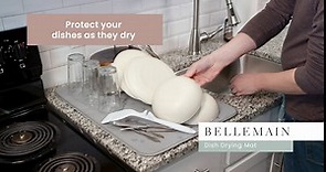 Bellemain XXL Dish Mat 24 x 17 (LARGEST MAT) Microfiber Dish Drying Mat, Super absorbent (Gray)