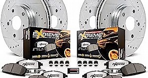 Power Stop K6992-36 Front and Rear Z36 Truck & Tow Brake Kit, Carbon Fiber Ceramic Brake Pads and Drilled and Slotted Brake Rotors 2015 2016 Silverado Sierra 2500