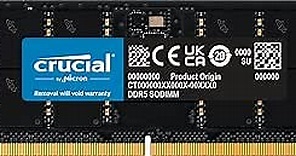 Crucial RAM 32GB DDR5 5600MT/s (or 5200MT/s or 4800MT/s) Laptop Memory CT32G56C46S5