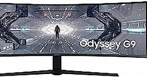 SAMSUNG 49” Odyssey G9 Gaming Monitor, 1000R Curved Screen, QLED, Dual QHD Display, 240Hz, NVIDIA G-SYNC and FreeSync Premium Pro, LC49G95TSSNXZA, Black