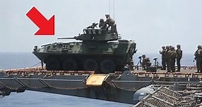 Light Armored Vehicle (LAV-25) Used As Deck Cannon To Fire From Amphibious Assault Ship