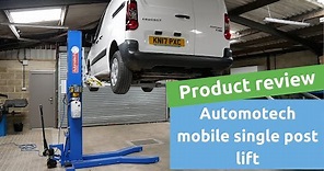 Review of the Automotech AS-7251 mobile single post vehicle lift