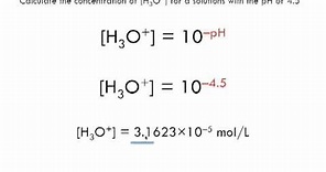 Calculating Concentration of Hydronium Ion from a pH Value