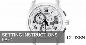 Citizen Watch Setting Instruction — E870