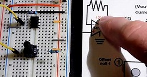 UA741 op amp 741 voltage follower circuit for DC step by step build