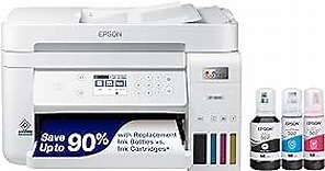Epson EcoTank ET-3843 Wireless Color All-in-One Cartridge-Free Supertank Printer with Scanner, Copier, ADF and Ethernet-for The Ultimate Home Office, White