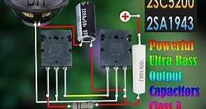 DIY Powerful Ultra Bass Audio Amplifier Using 2SC5200 and 2SA1943 / Output Capacitors