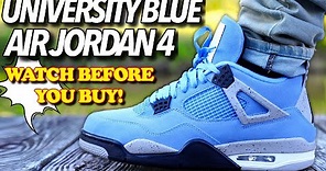 Air Jordan 4 UNIVERSITY BLUE ON FEET Review! WORTH THE HYPE? (Jordan 4 UNC)