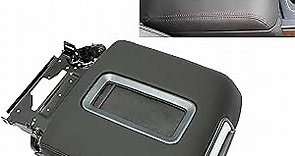 ECOTRIC Center Console Armrest Lid Compatible with 2014-2018 Chevrolet Silverado/GMC Sierra, 2015-2020 Tahoe Yukon Suburban Replace for 0227083AA L0227083AA w/Steel Bracket Black Artificial Leather