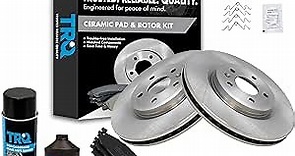 TRQ Front Ceramic Brake Pad & Rotor Kit w/Fluids Compatible with Ford Taurus Flex Lincoln