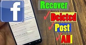 How To Recover Deleted Posts/Photos/Videos on Facebook 2023
