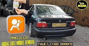 BMW E38 E39 AIRBAG CONTROL MODULE REMOVAL FAULT CODE 0000F0 HOW TO REMOVE SRS MRS AIRBAG MODULE 535i
