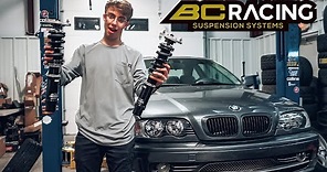 Best BMW E46 Coilovers BC Racing How To INSTALL! Ep3