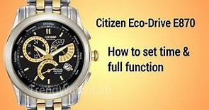 Citizen Eco-drive E870 full setting instruction.