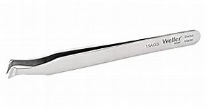 Weller Erem 15AGS Carbon Steel Curved Fine Head Tweezer, 4.25 Overall Length