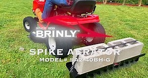 Brinly 40 Tow-Behind Spike Aerator. Single Tow Bar Model: SA2-40BH-G