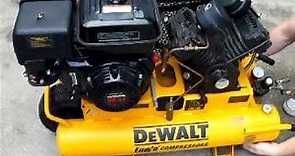 DEWALT D55271 8 Horsepower 8-Gallon Oiled Twin Pontoon Gas Compressor