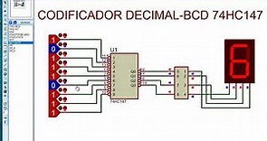 CODIFICADOR DECIMAL-BCD 74HC147 CON PRIORIDAD / PROTEUS