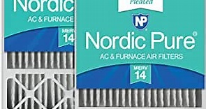 Nordic Pure 16x25x5 (15_3/4 x 24_3/4 x 4_3/8) Honeywell/Lennox Replacement MERV 14 Air Filters 2 Pack
