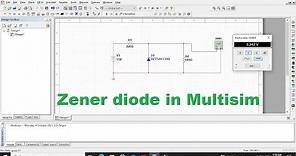 how to use zener diode in multisim | zener diode as a voltage regulator in multisim