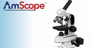 AmScope M158C-2L Cordless Compound Monocular Microscope, WF10x and WF25x Eyepieces