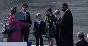 Gov. Sarah Huckabee Sanders takes oath of office on the steps of the Arkansas Capitol