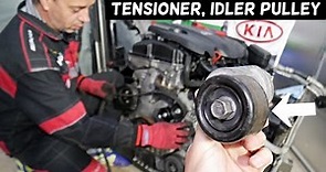 KIA OPTIMA SERPENTINE BELT TENSIONER PULLEY AND IDLER PULLEY REPLACEMENT REMOVAL