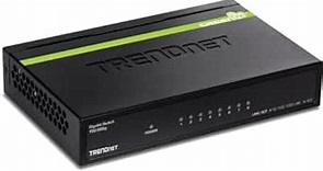 TRENDnet 8-Port Unmanaged Gigabit Switch, TEG-S80G, Desktop Ethernet Metal Switch, Ethernet Splitter, Fanless,16Gbps Switching Capacity, Plug & Play, Lifetime Protection, Black