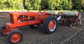 Allis Chalmers WD45 & IH 56 Planter planting soybeans May 2021
