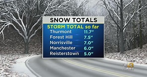 Snow Totals: More Than A Foot Of Snow Reported In Parts Of State - CBS Baltimore