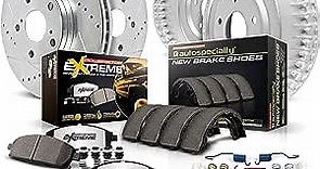 Power Stop K15032DK-36 Front and Rear Z36 Truck & Tow Brake Kit, Carbon Fiber Ceramic Brake Pads and Drilled/Slotted Brake Drums