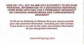 How do I fill out an IMM 5475 form when applying on Humanitarian and Compassionate Grounds?