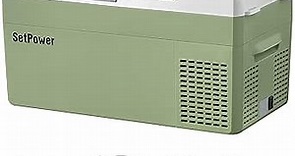 Setpower FC20 Portable 12v Refrigerator, -4℉-68℉ Fast Cooling Car Refrigerator, 20L/21Qt Car Fridge Portable Freezer with 12/24V DC, Electric Cooler (Green, 20L)