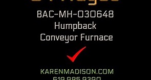 CI Hayes BAC MH 030648 Humpback Conveyor Furnace
