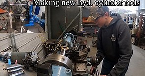 Hydraulic cylinder chrome rod replacement, machining and welding on IH 175c track loader