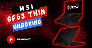 MSI GF63 Thin Unboxing + Setup | Unboxing MSI MS-16R5 Gaming Laptop & Windows Setup