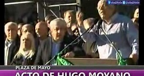 Hugo Moyano encabezó acto de la CGT en Plaza de Mayo