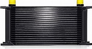 Acmango 19 Row AN10-10AN Stacked Plate Oil Cooler Universal Engine Transmission Aluminium Alloy Black