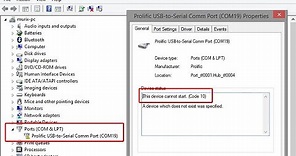 SOLVED Prolific USB to Serial - This Device Cannot Start (Code 10) Issue / Problem Solution