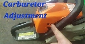 Stihl Chainsaw Carburetor Adjustment